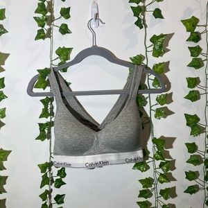 Grey Calvin Klein sports bra